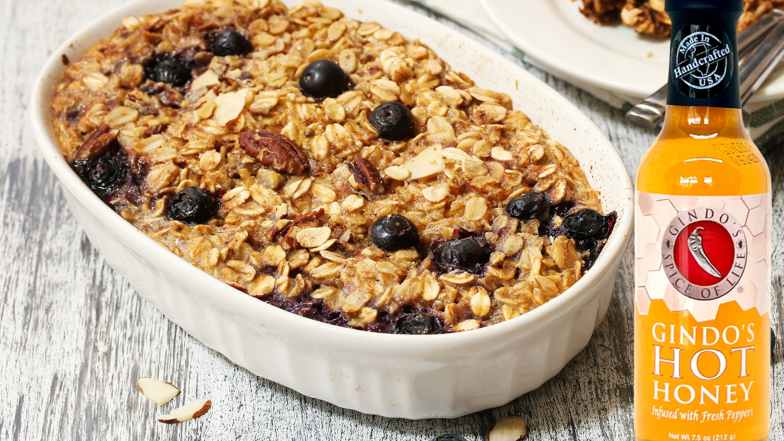 Baked Oatmeal with Gindo's Hot Honey