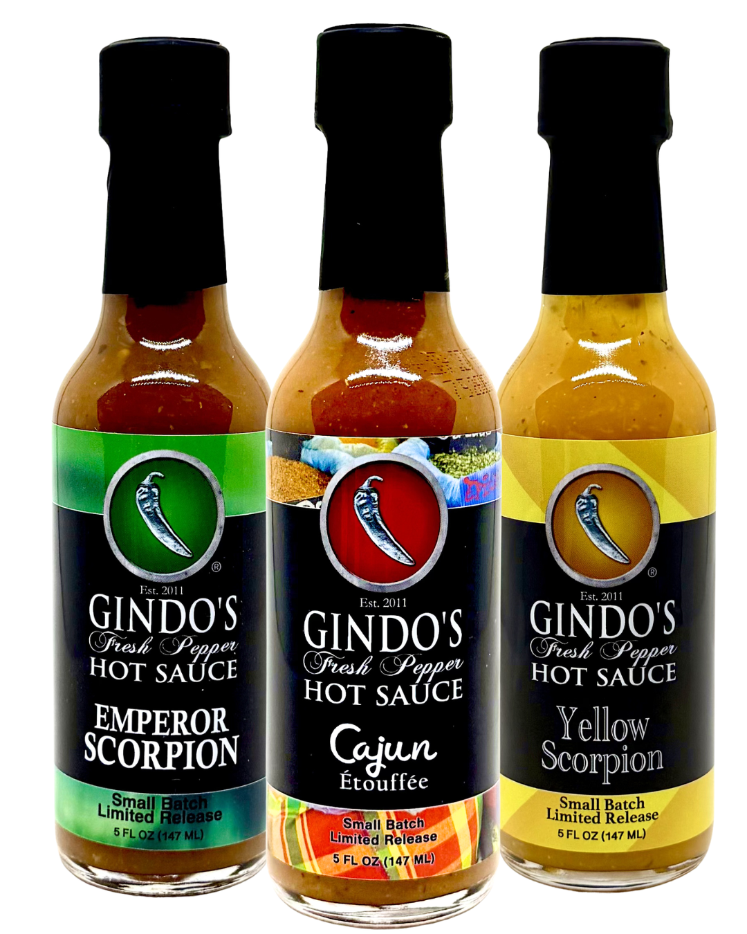 Gindo's January 2024 Hot Sauce of the Month Featured 3 Bottles