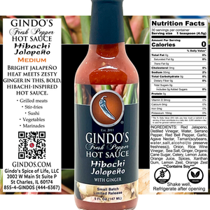 Hibachi Jalapeno with Ginger Hot Sauce | Medium Heat