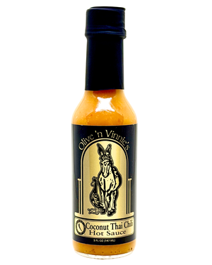 Olive n Vinnies Coconut Thai Chili Hot Sauce bottle front label