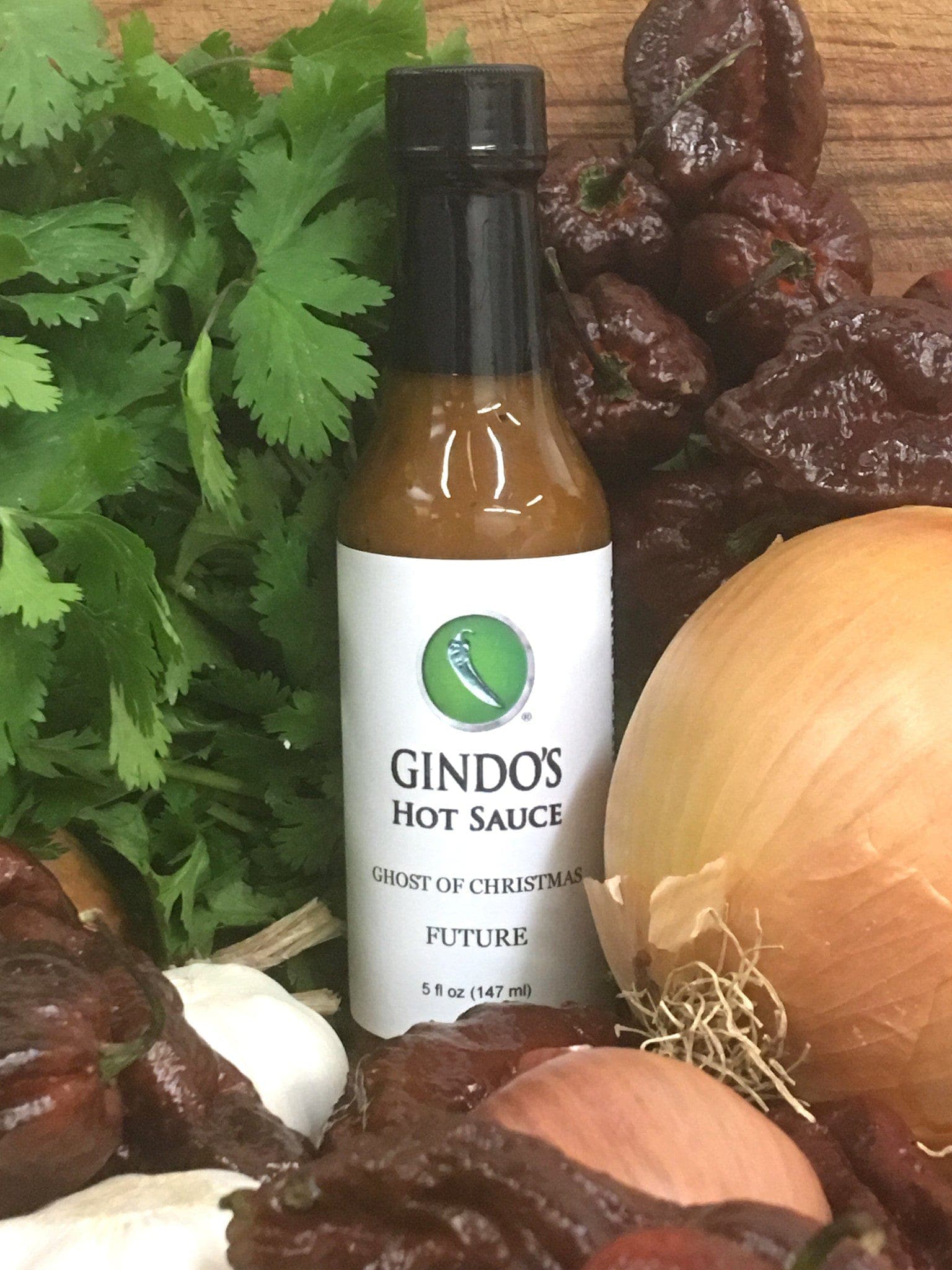 Gindo's Ghost of Christmas Future - A Craft Ghost Pepper Hot Sauce Featuring Chocolate Ghost Pepper and Chocolate Moruga Scorpion
