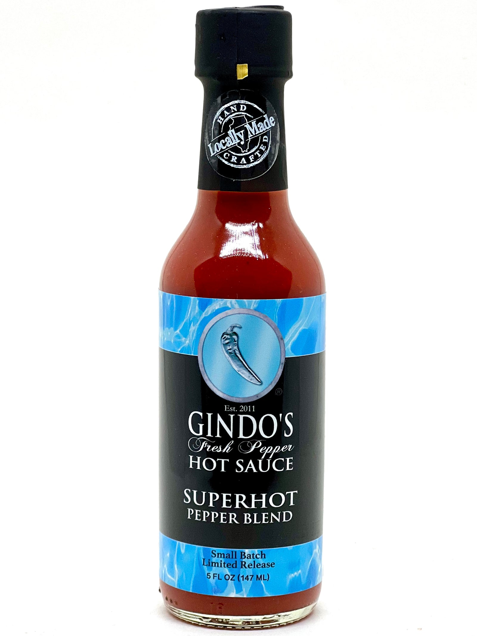 Gindo's Superhot Pepper Blend is a fiery fusion of ghost, scorpion and reaper peppers. Perfectly balanced hot pepper sauce with an extra spicy finish.
